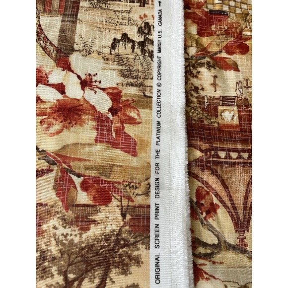 Platinum Collection Asian Geishas Art Fabric Upholstery Drapery Richloom 3 Yrds - Picture 6 of 11
